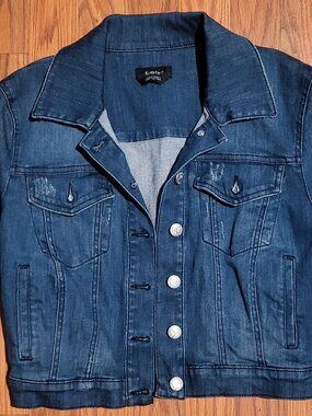 Bebe Denim Distressed Jacket Small
